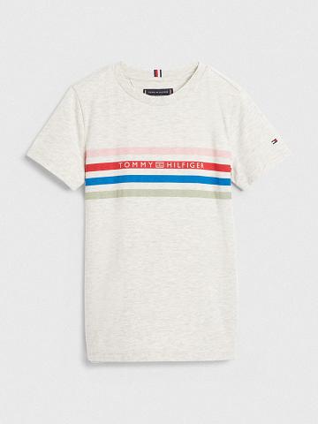 Camiseta Tommy Hilfiger Spring Stripe Blancos | MX_B2209