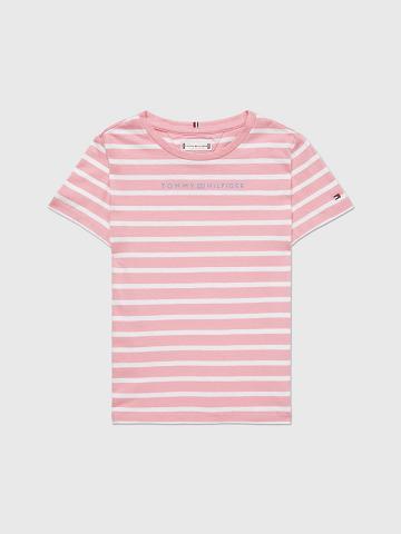 Camiseta Tommy Hilfiger Stripe Rosas | MX_G1264