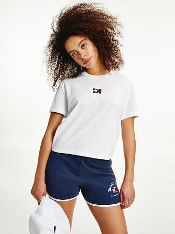 Camiseta Tommy Hilfiger Tommy Badge Blancos | MX_W21483