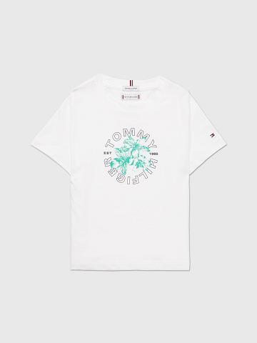 Camiseta Tommy Hilfiger Tropics Blancos | MX_G1272