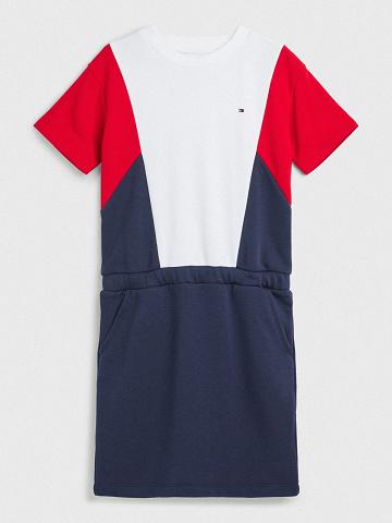 Dresses Tommy Hilfiger Colorblock Azul Marino Blancos | MX_G1053