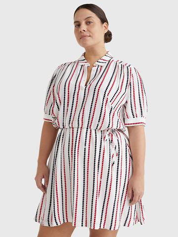 Dresses Tommy Hilfiger Curve Dot Shirtdress Blancos Multicolor | MX_W21053