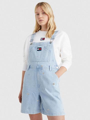 Dresses Tommy Hilfiger Denim Overall Flag Corta Azules | MX_W21057