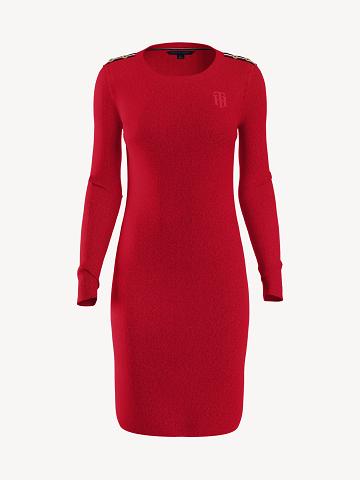 Dresses Tommy Hilfiger Essential Monogram Long-Sleeve Rojos | MX_W21068