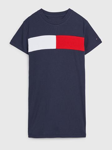 Dresses Tommy Hilfiger Flag Azules Azul Marino | MX_G1057