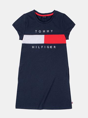 Dresses Tommy Hilfiger Flag T-Shirt Azul Marino | MX_G1060