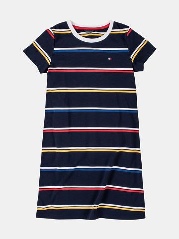 Dresses Tommy Hilfiger Little Ribbed Stripe Azules | MX_G1069