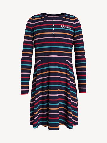 Dresses Tommy Hilfiger Multi Stripe T-Shirt Azules Multicolor | MX_G1076