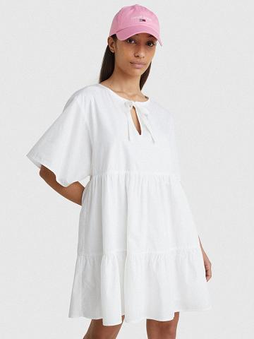 Dresses Tommy Hilfiger Tiered Kaftan Blancos | MX_W21134