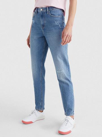 Jeans Tommy Hilfiger High Rise Tapered Fit Azul Marino | MX_W21198