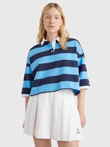 Polos Tommy Hilfiger Cropped Rugby Stripe Azules Multicolor | MX_W21264