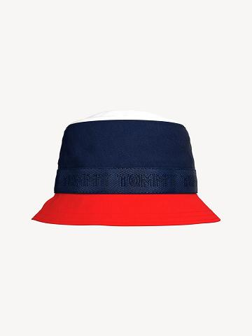 Sombreros Tommy Hilfiger Colorblock Bucket Azules | MX_G1353