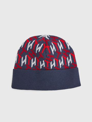 Sombreros Tommy Hilfiger TH Beanie Azules Rojos | MX_G1359