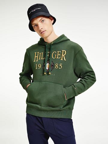 Sudadera Con Capucha Tommy Hilfiger Icon Organic Algodon Crest Verdes | MX_M31446