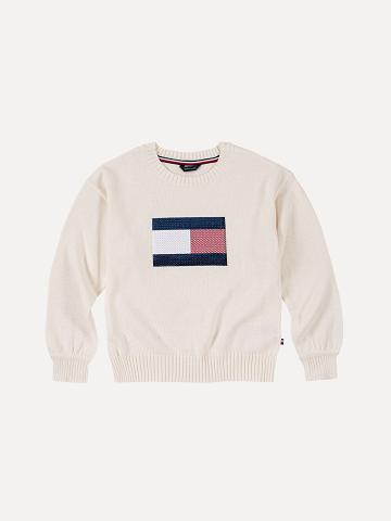 Sudaderas Tommy Hilfiger Big Flag Blancos | MX_G1190