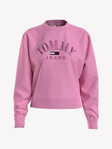 Sudaderas Tommy Hilfiger Collegiate Logo Rosas | MX_W21376