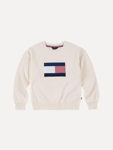 Sudaderas Tommy Hilfiger Little Flag Blancos | MX_G1201