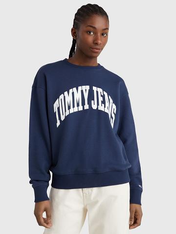 Sudaderas Tommy Hilfiger Tommy Logo Crewneck Azul Marino | MX_W21407