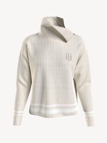 Suéteres Tommy Hilfiger Essential Side-Zip Turtleneck Blancos | MX_W21349