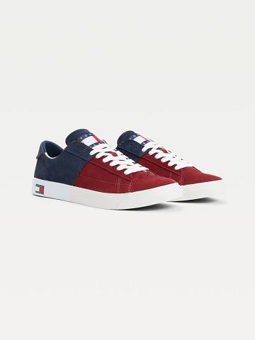 Tenis Tommy Hilfiger Colorblock suede Rojos Azules | MX_M31613