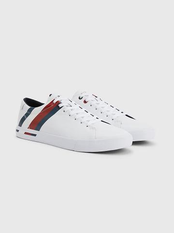 Tenis Tommy Hilfiger Stripe leather Blancos | MX_M31631