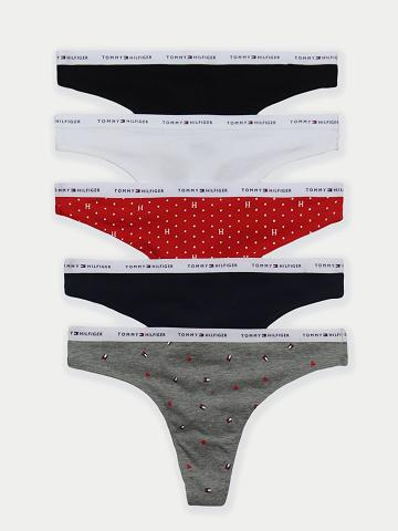 Thongs Tommy Hilfiger Logo Mix 5PK Azul Marino Grises | MX_W21568