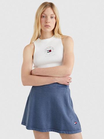 Tops Tommy Hilfiger Circle Logo Cropped Tank Blancos | MX_W21489