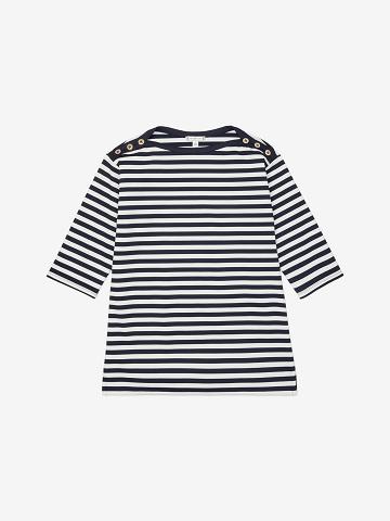 Tops Tommy Hilfiger Essential Stripe Ponte Boatneck Tunic Negros | MX_W21496