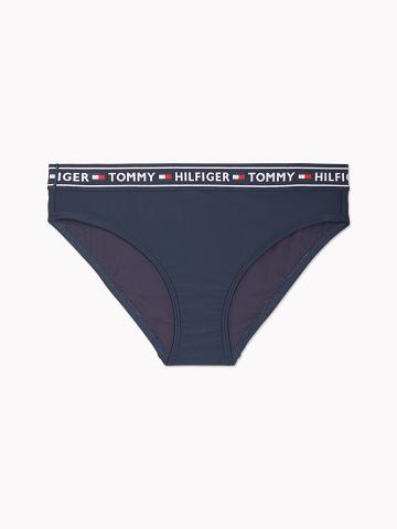 Trajes De Baño Tommy Hilfiger Essential Colorblock High-Cintura Bikini Bottom Azul Marino | MX_W21416