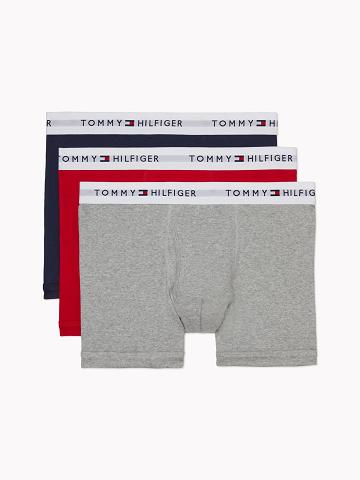 Trunks Tommy Hilfiger Algodon classics trunk 3pk Azul Marino Rojos Grises | MX_M31493